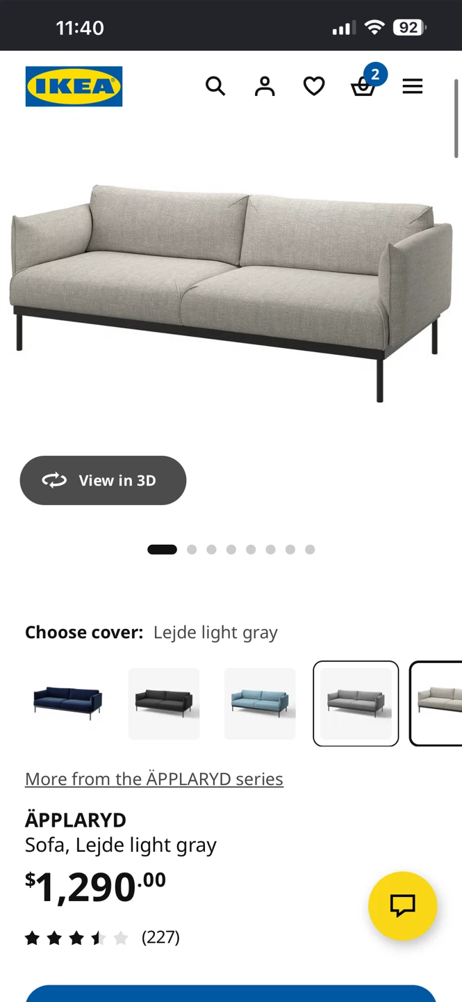 IKEA ÄPPLARYD Sofa in Lejde light gray - photo 3