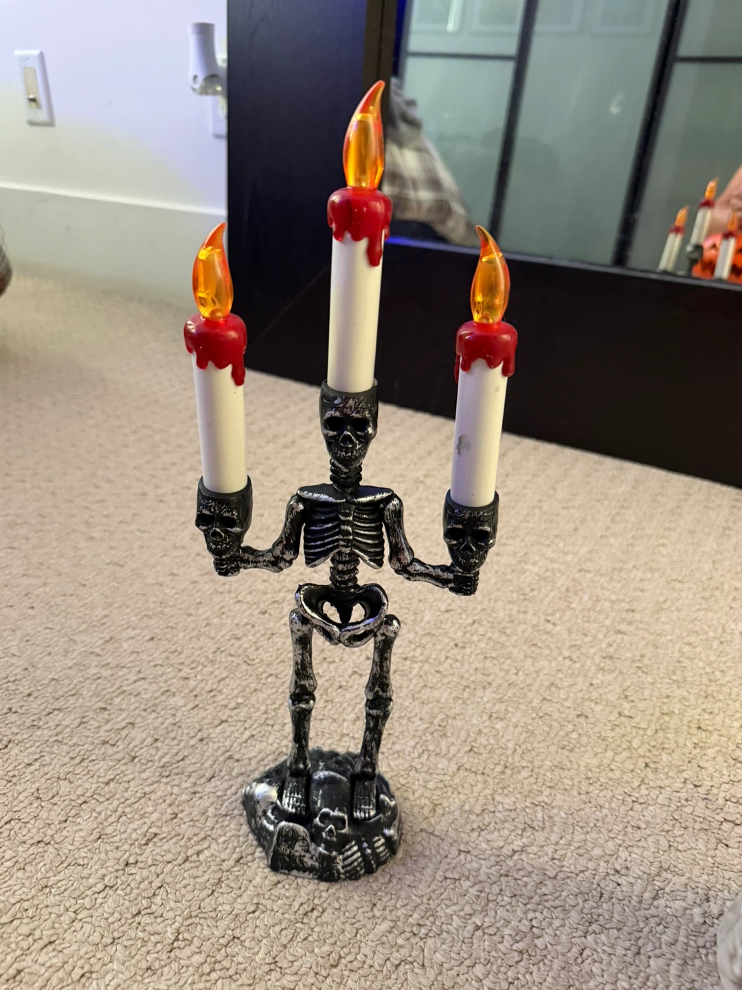 Skeleton Candelabra with 3 LED Candles
