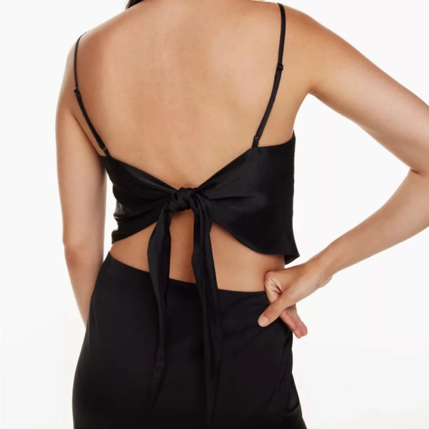 Aritzia ‘Elektra’ Black Satin Cami - photo 2