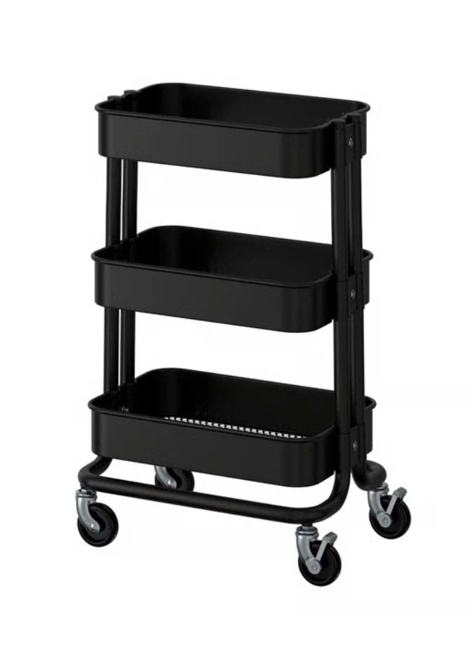 IKEA RÅSKOG 3-Tier Rolling Cart - Black