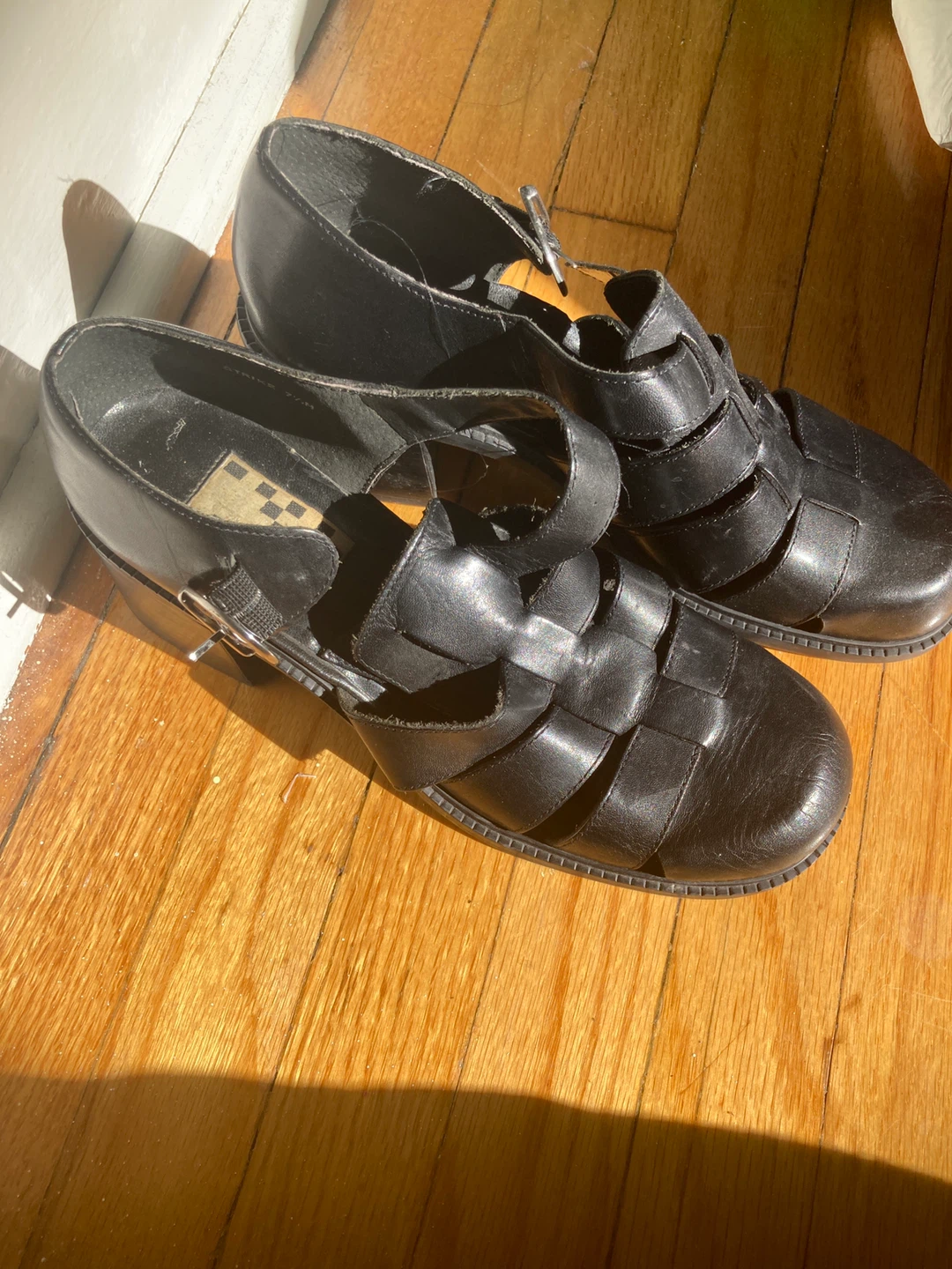 Black Leather Fisherman Sandals - photo 2