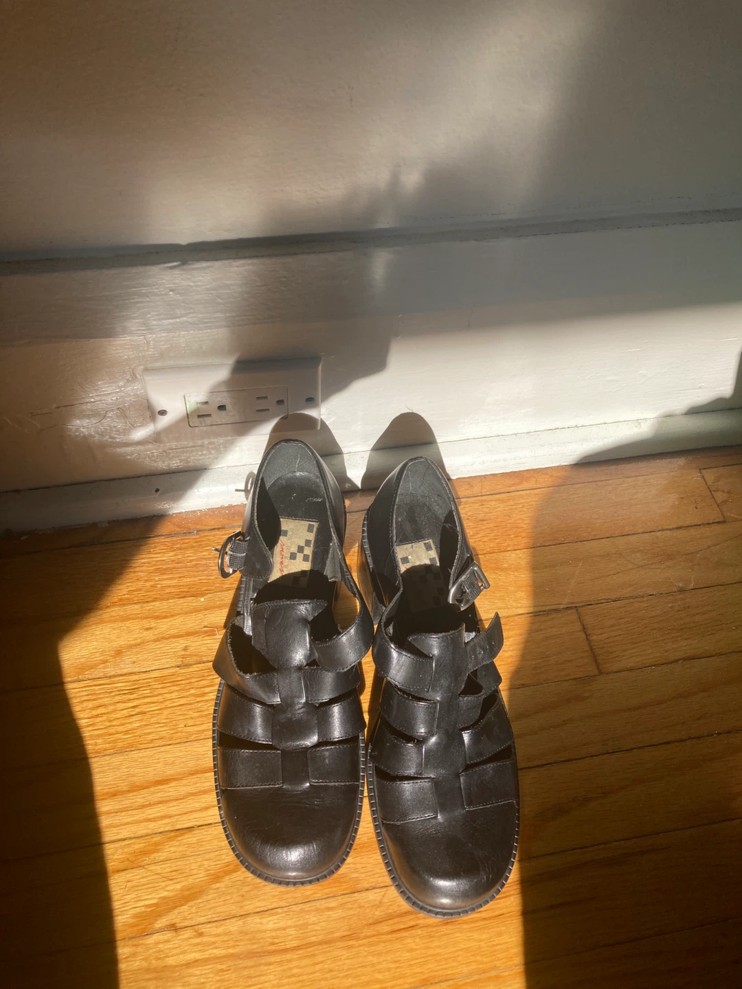 Black Leather Fisherman Sandals - photo 3