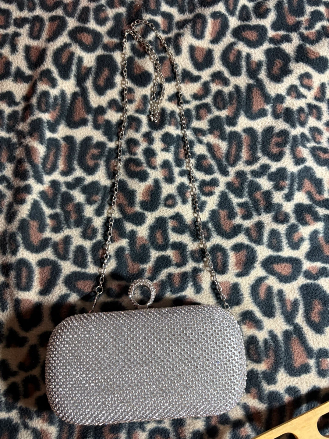 Sparkly Clutch Evening Bag with Ring Handle - photo 2