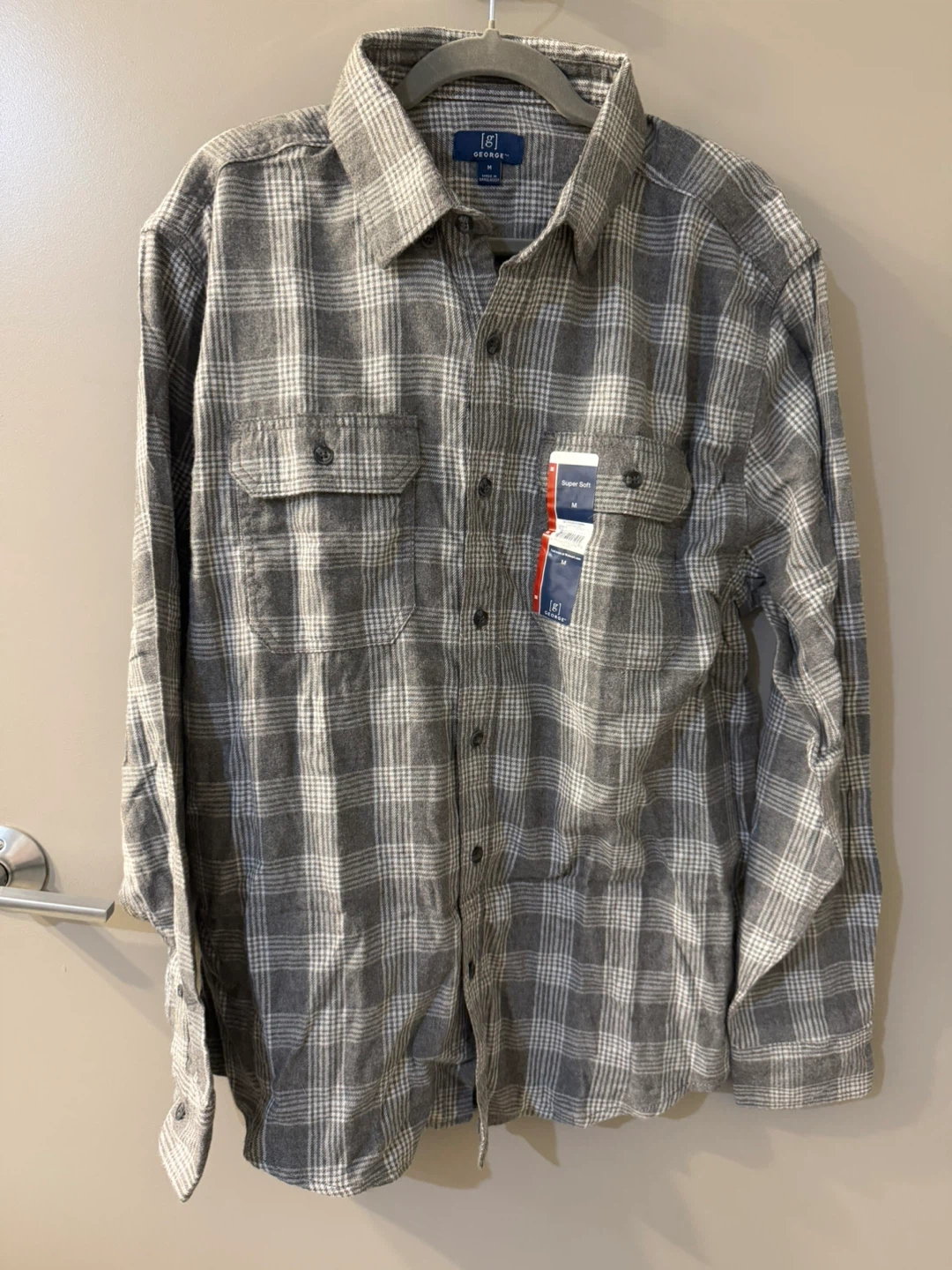 NWT! George Plaid Flannel Shirt - Men's Medium