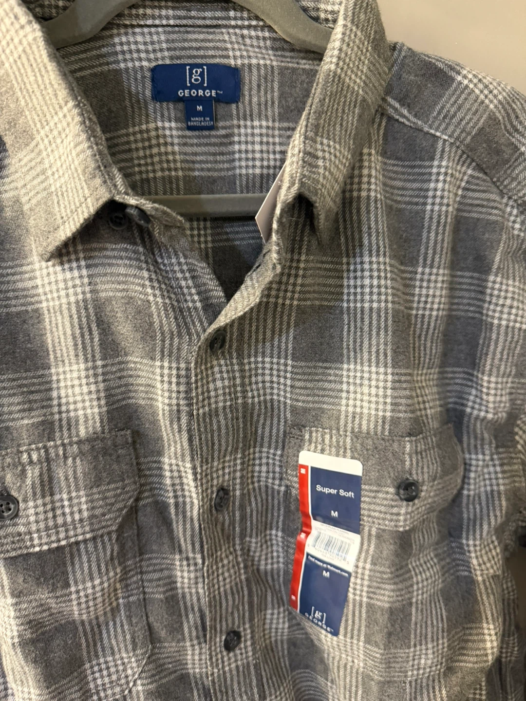 NWT! George Plaid Flannel Shirt - Men's Medium - photo 2