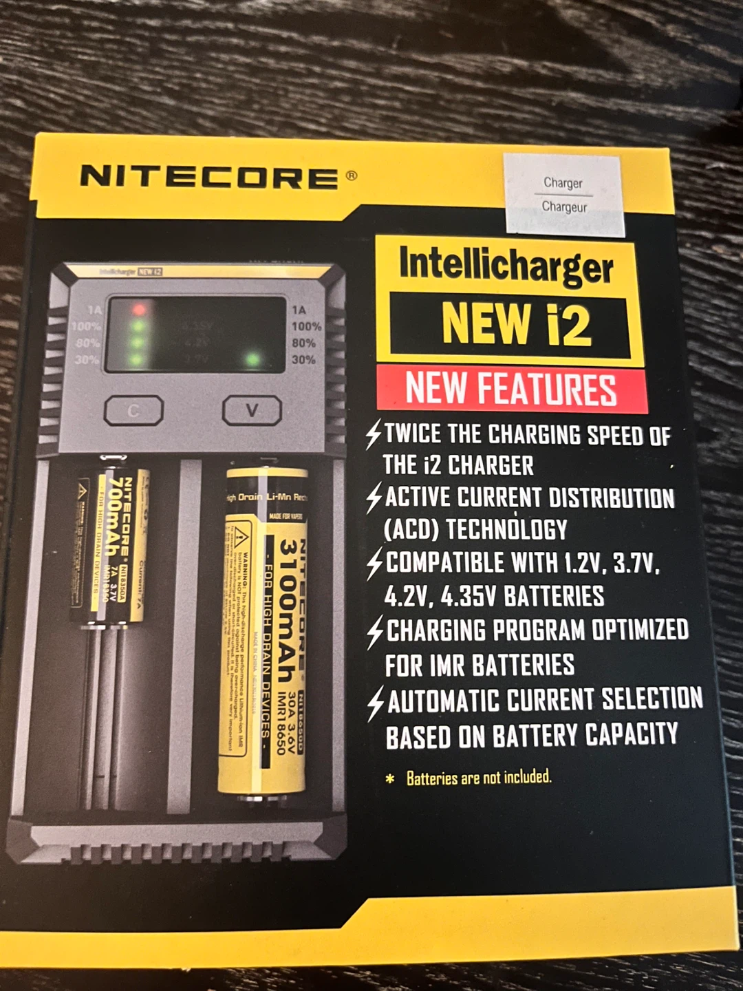 Nitecore dual charger with batteries