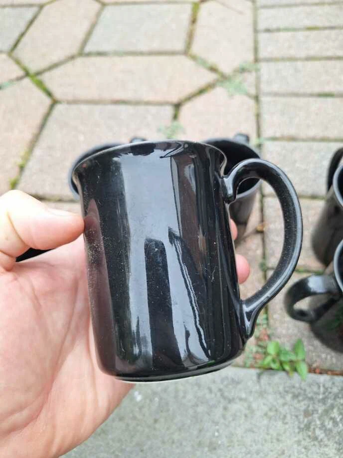 Corning Black Mugs (Set of 6)