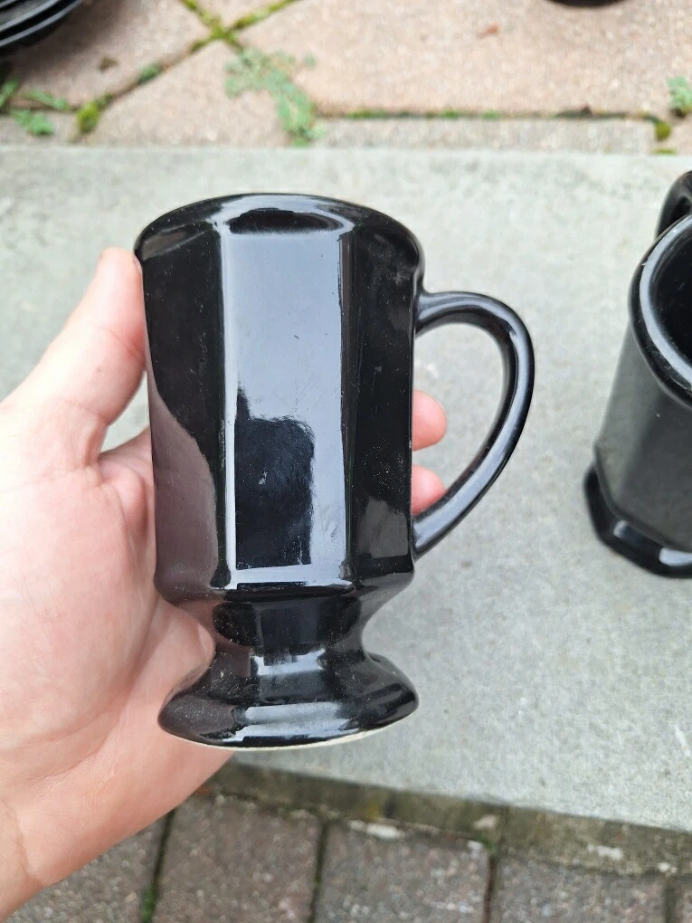 Black Ceramic Mugs - Set of 2