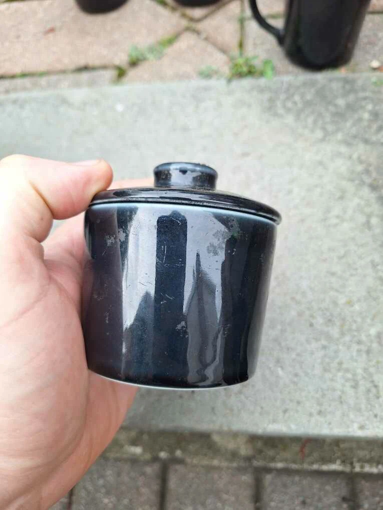Arabia Teema Black Ceramic Sugar Bowl