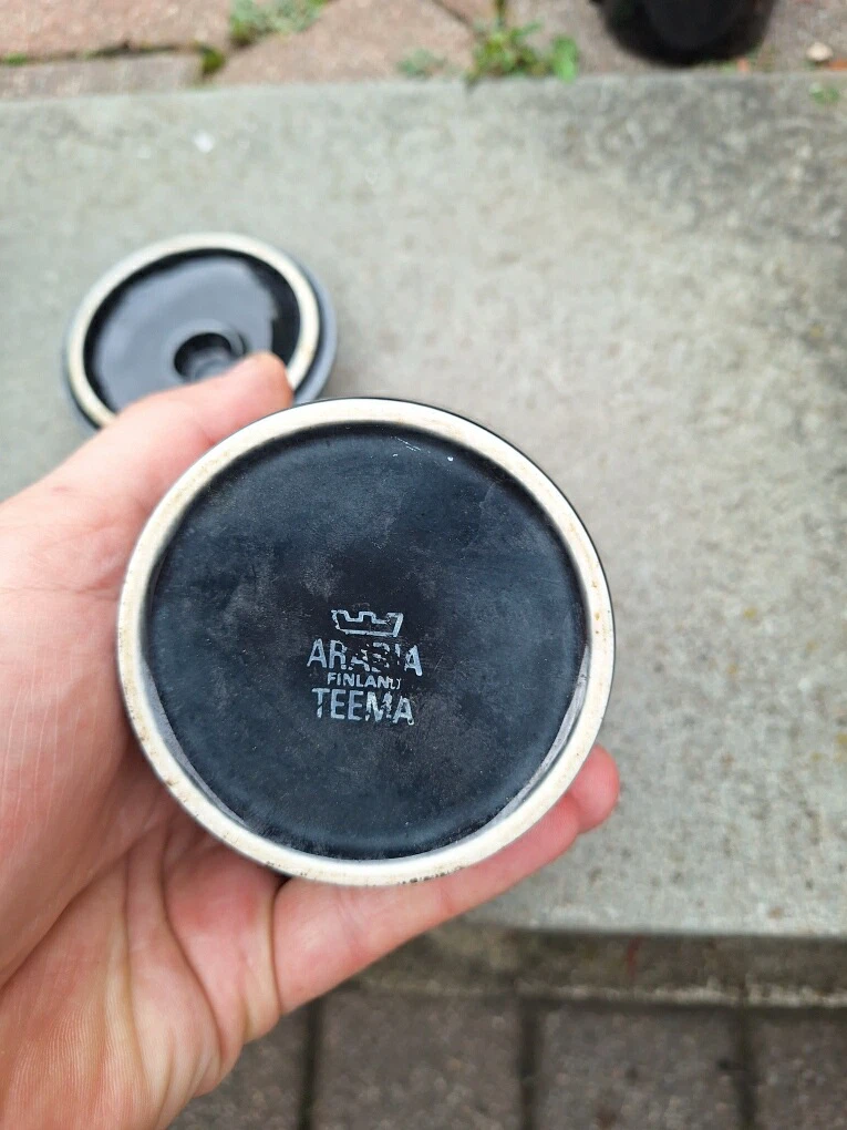 Arabia Teema Black Ceramic Sugar Bowl - photo 3