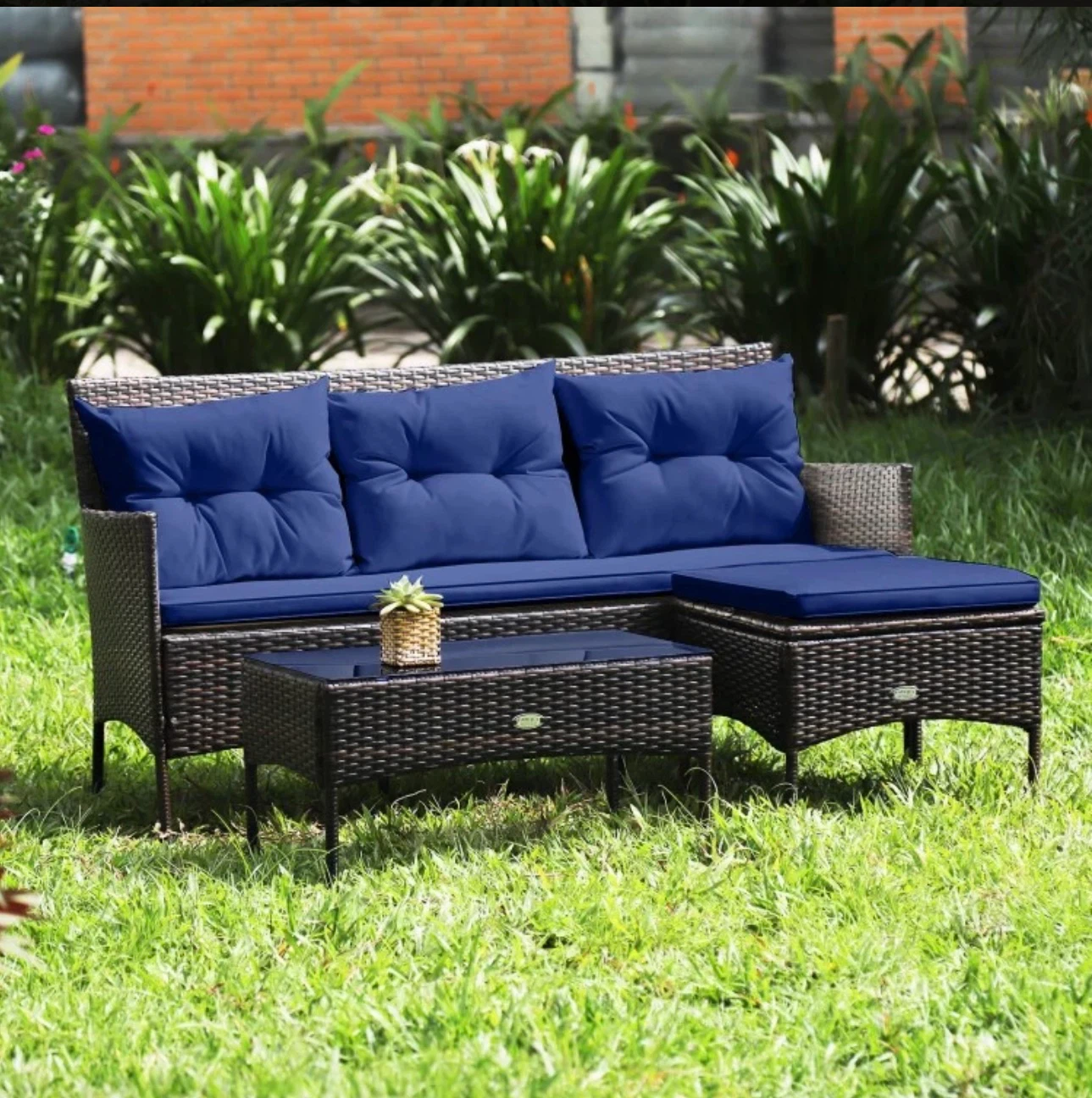 PATIOJOY 3PCS Outdoor Sofa Set