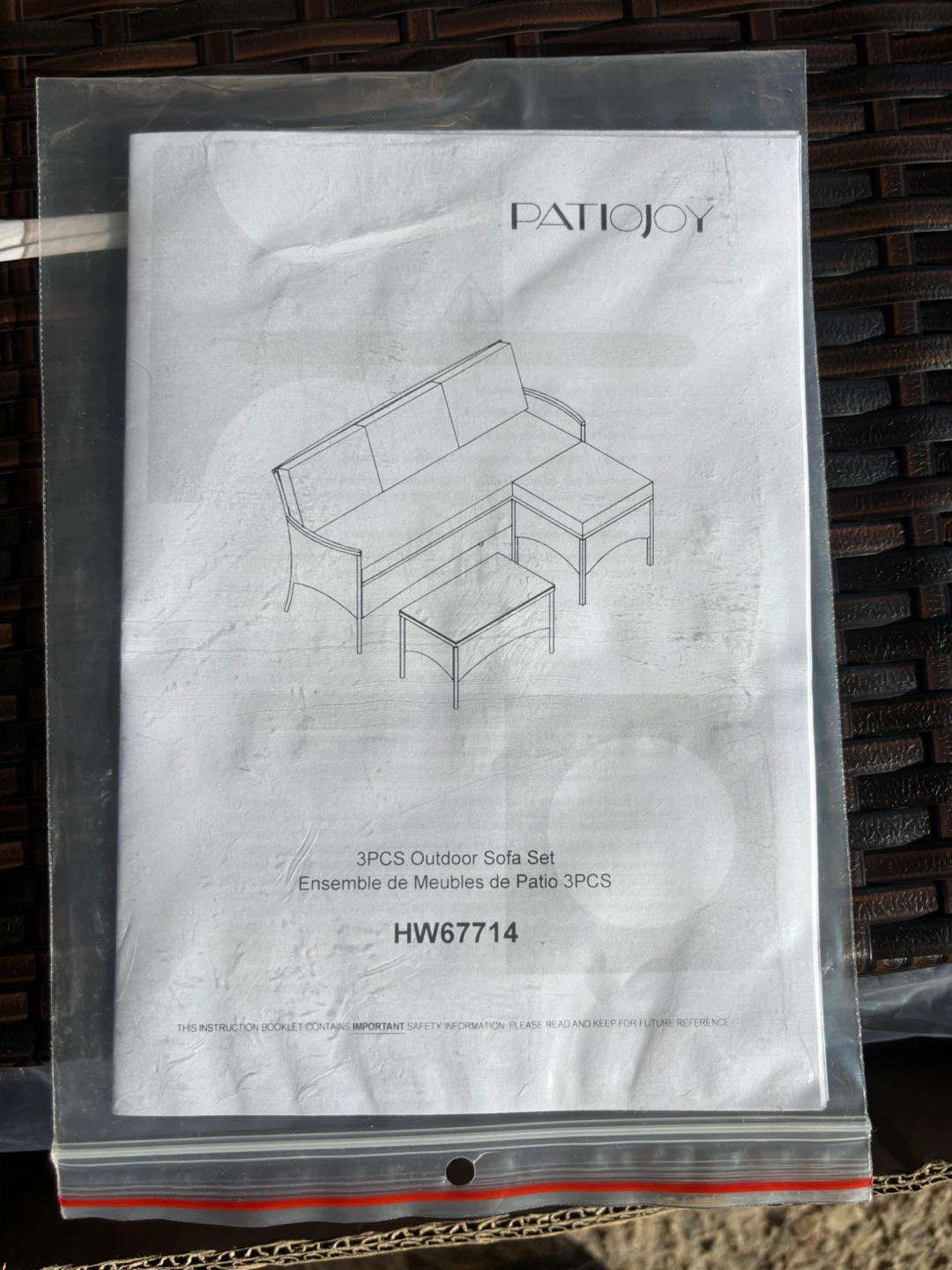 PATIOJOY 3PCS Outdoor Sofa Set - photo 2