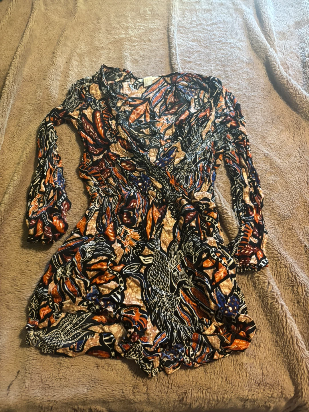 H&M Printed Long Sleeve Romper Size 4