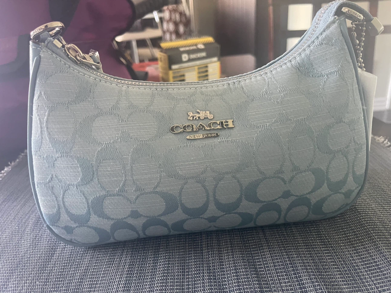 Sac bandoulière Coach bleu pâle