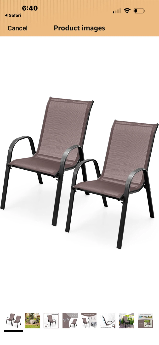 Set of 2 Outdoor Patio Chairs