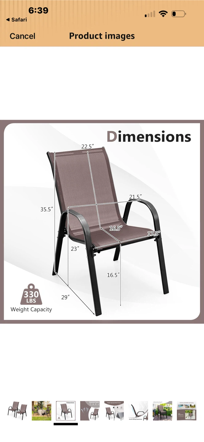 Set of 2 Outdoor Patio Chairs - photo 4