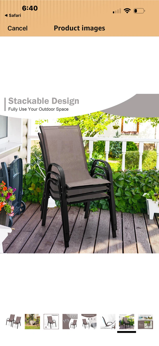 Set of 2 Outdoor Patio Chairs - photo 5