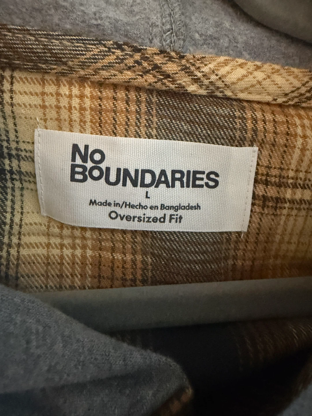 NWT! Oversized L! Men's Plaid Button-Up Shirt with Hoodie - photo 5