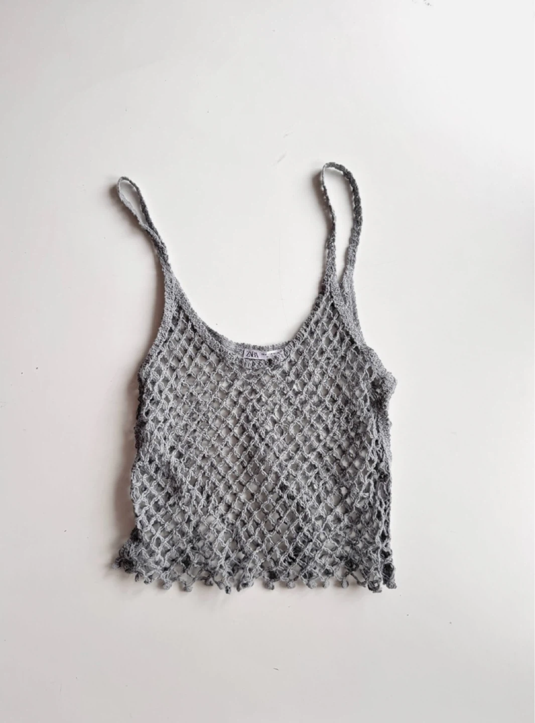 Zara Open-Knit Cropped Cami