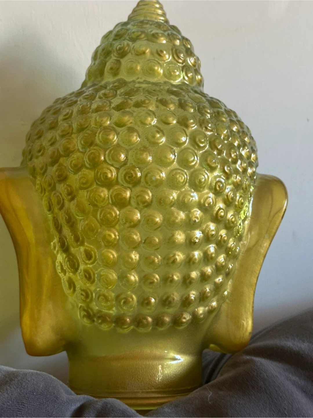 Htf  - Frosted Gold Glass Buddha Head - photo 4