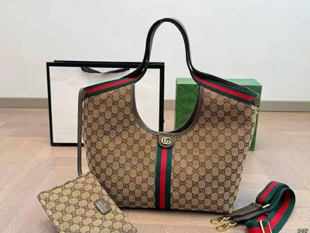 Gucci Monogram Tote Bag with Pouch