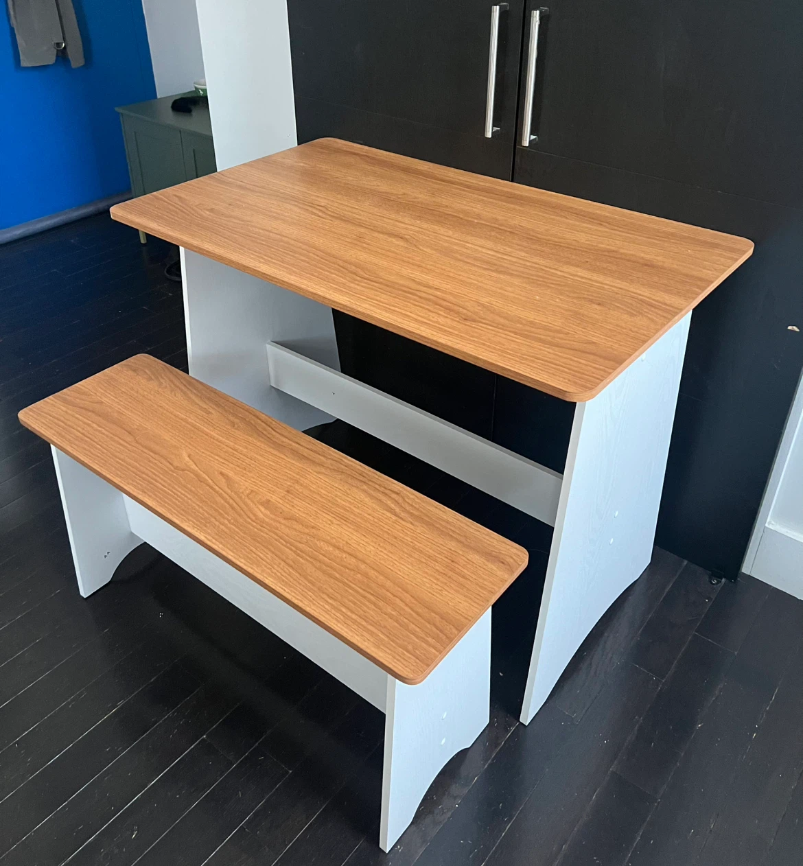 Wood Dining Table and Bench Set