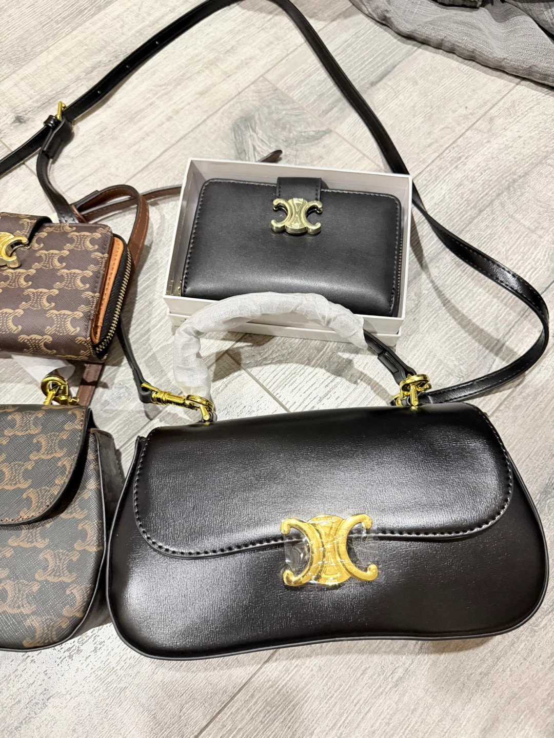 Celine Triomphe Canvas & Leather Handbag with Wallet Set - photo 2