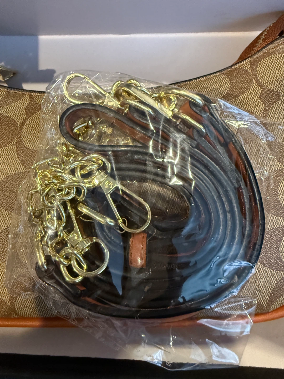 COACH Signature Canvas Shoulder Bag with Chain Strap - photo 3
