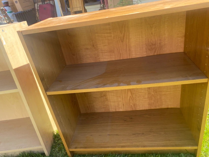 Light Brown Wooden Bookcase - photo 2