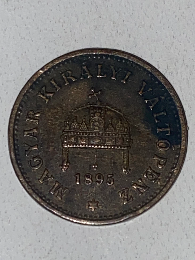 1895 Hungarian 1 Korona Coin