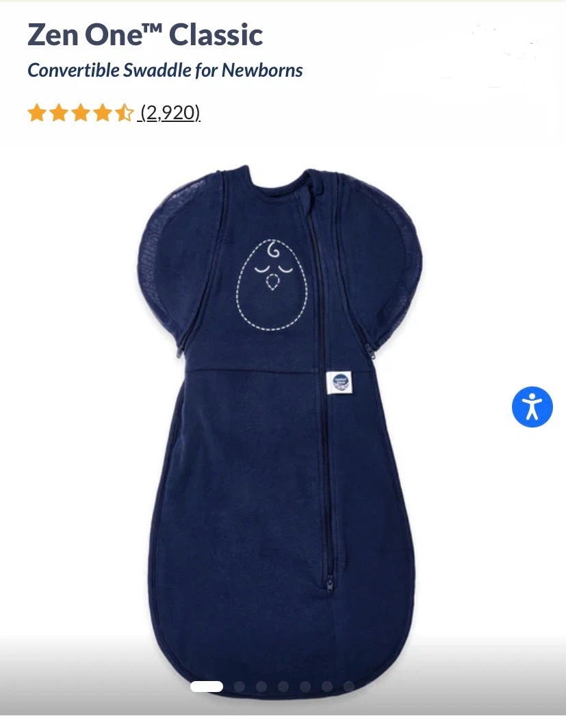 New Nested Bean Zen One Convertible Swaddle Small Navy