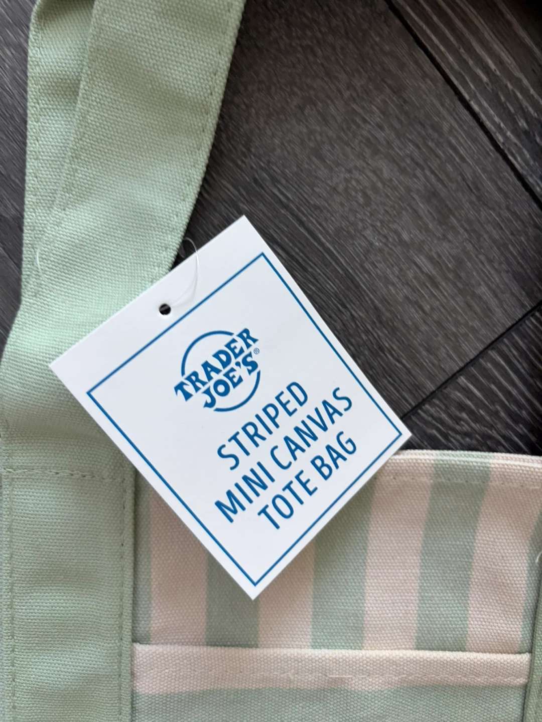 Trader Joe's Striped Mini Tote Bag - Green - photo 2