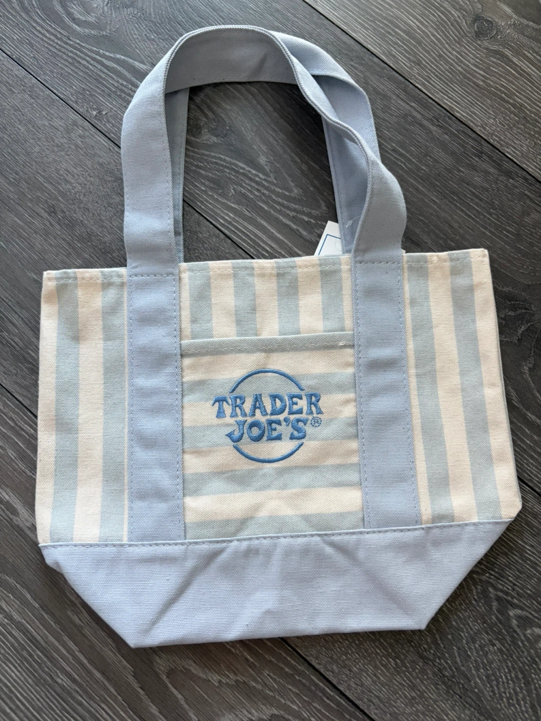Trader Joe's Striped Mini Tote Bag - Blue - photo 3