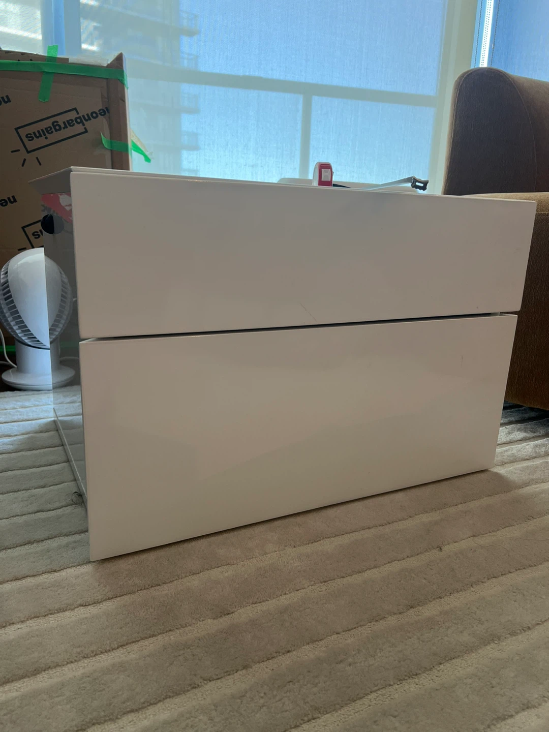 Structube White lacquered 2-Drawer Nightstand/End Table
