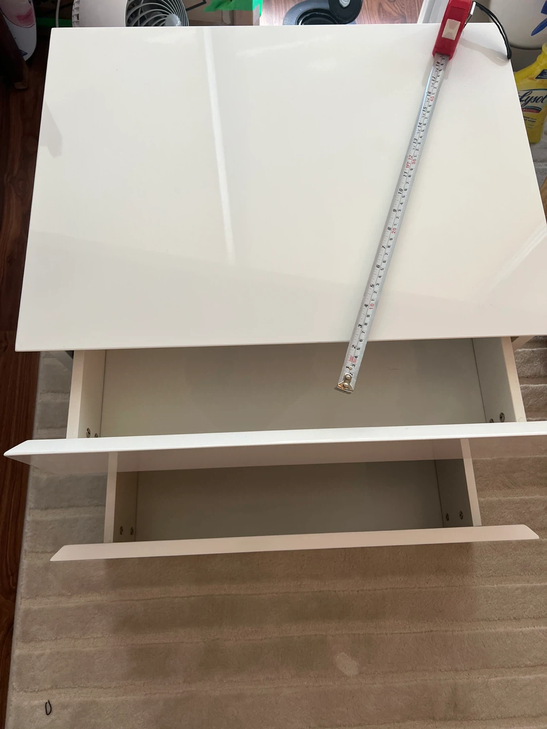 Structube White lacquered 2-Drawer Nightstand/End Table - photo 3