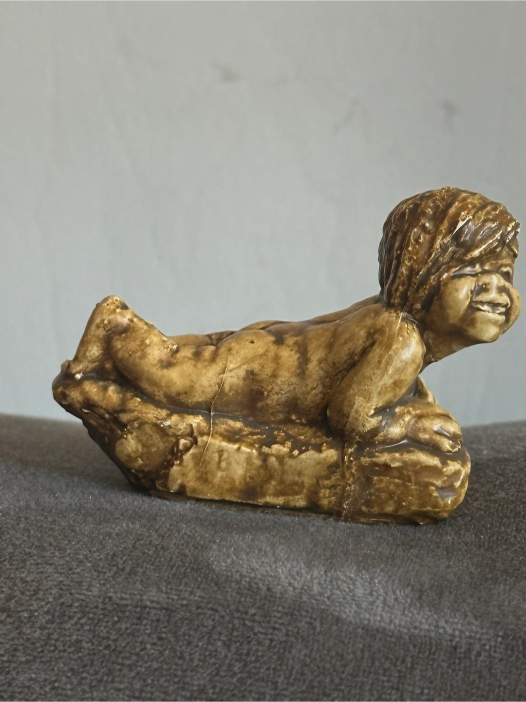 AUSTRALIAN  E&M PAT ELVINS Indigenous Baby Figure signed v - photo 2