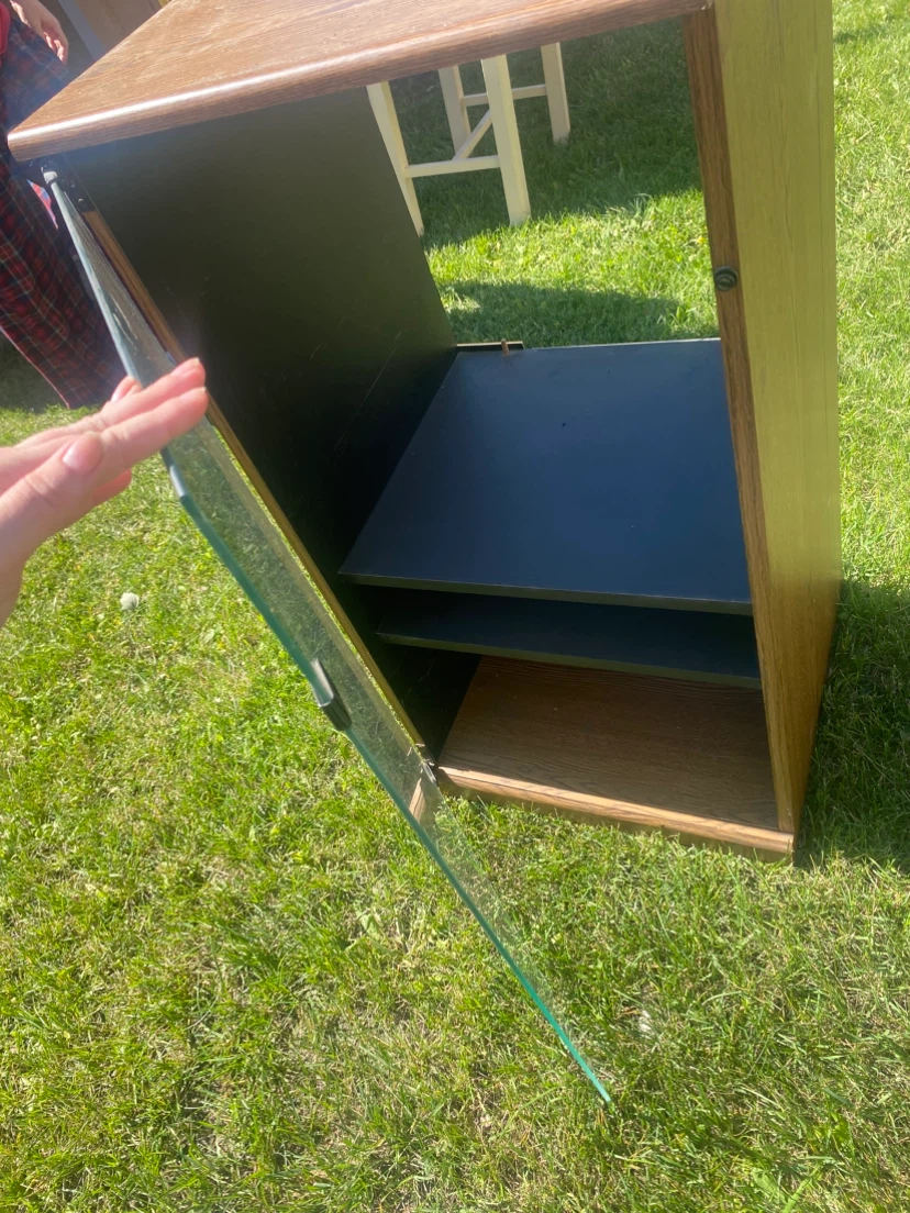 Vintage Wood and Glass Display Stand - photo 2