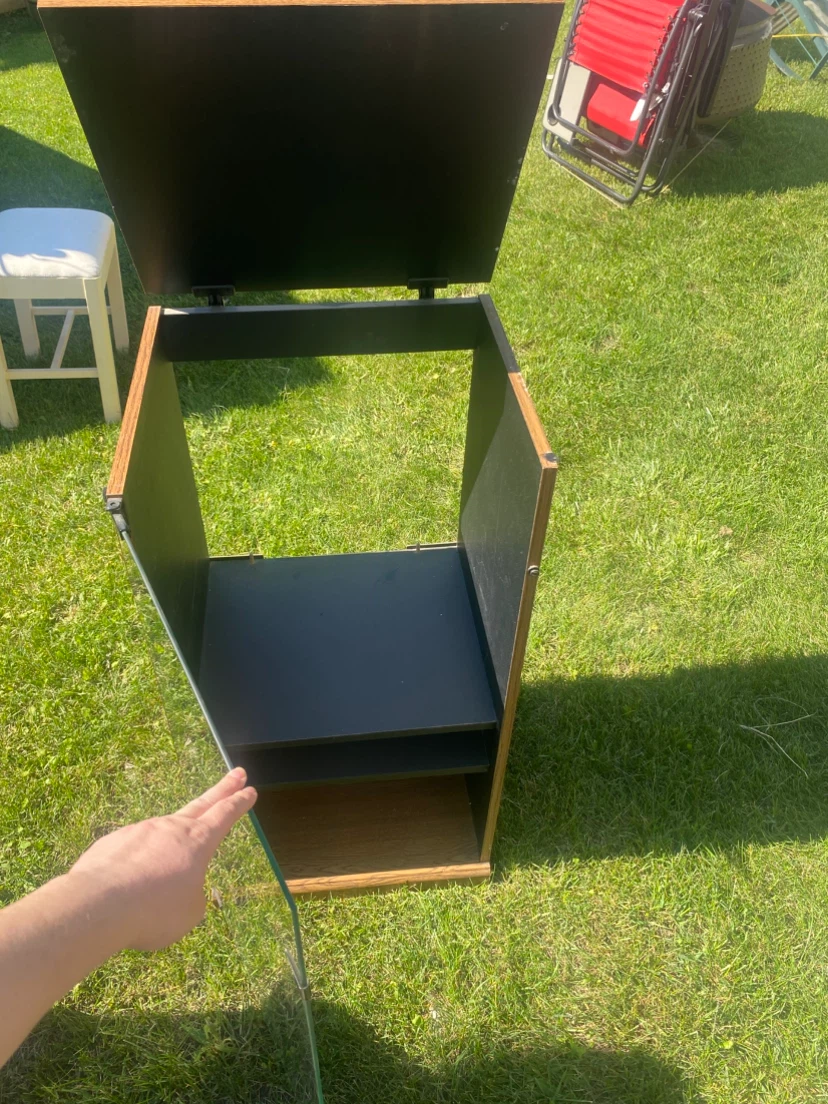 Vintage Wood and Glass Display Stand - photo 3