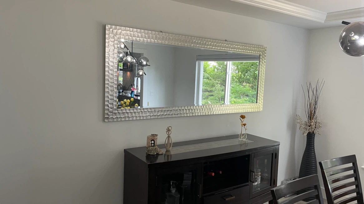 Large Rectangular Wall Mirror with Textured Frame - photo 2