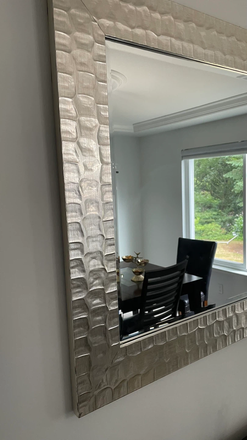 Large Rectangular Wall Mirror with Textured Frame - photo 3