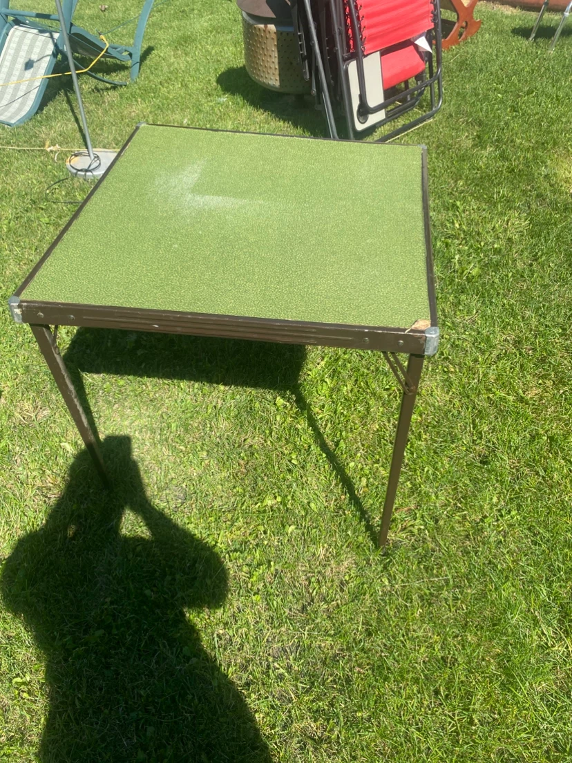 Vintage Green Folding Card Table - photo 3