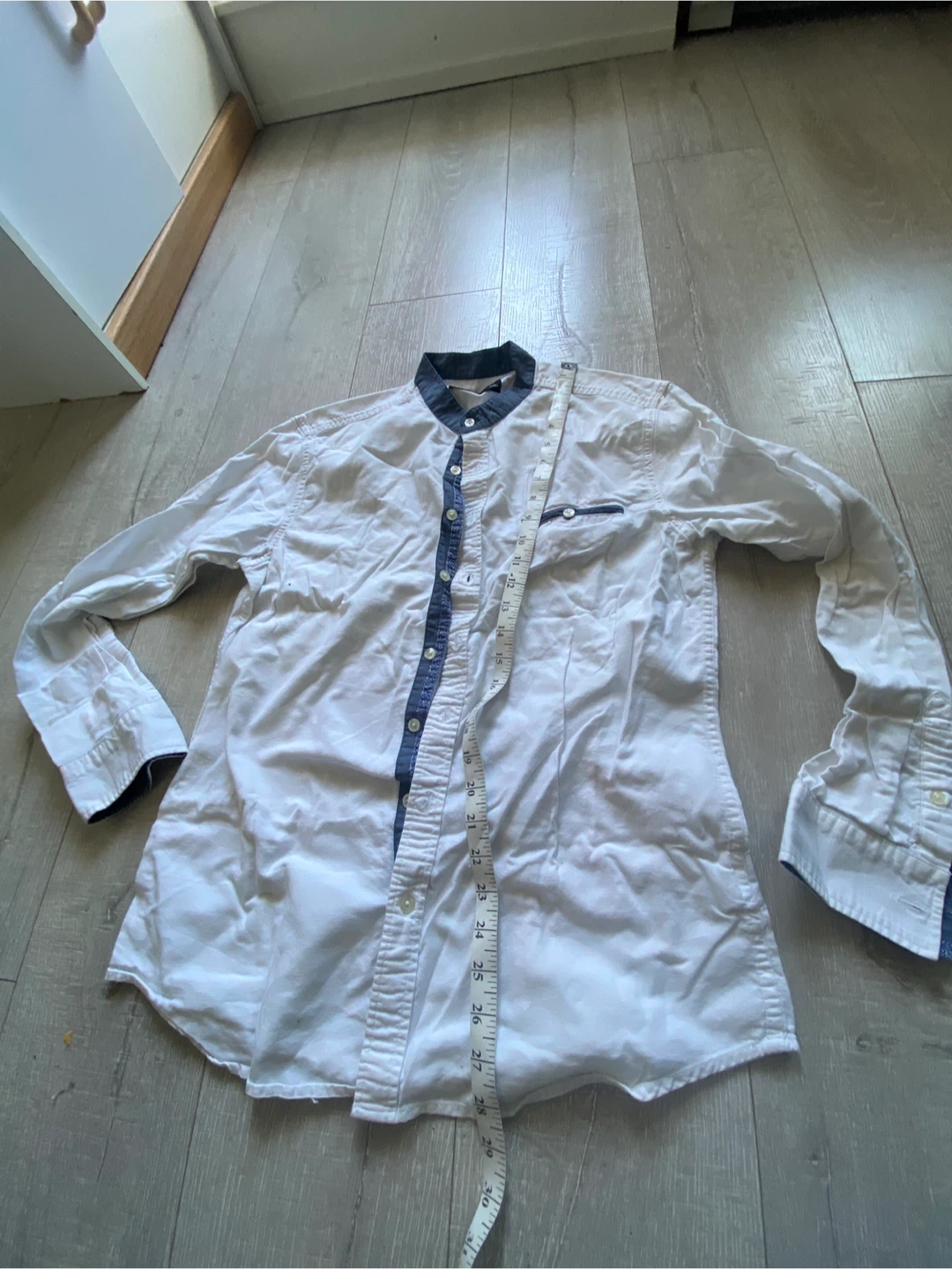 White Long Sleeve Button-Up Shirt - photo 2