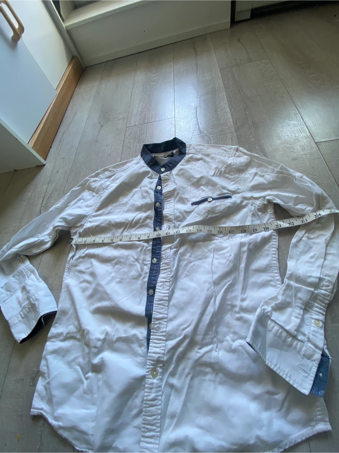White Long Sleeve Button-Up Shirt - photo 3
