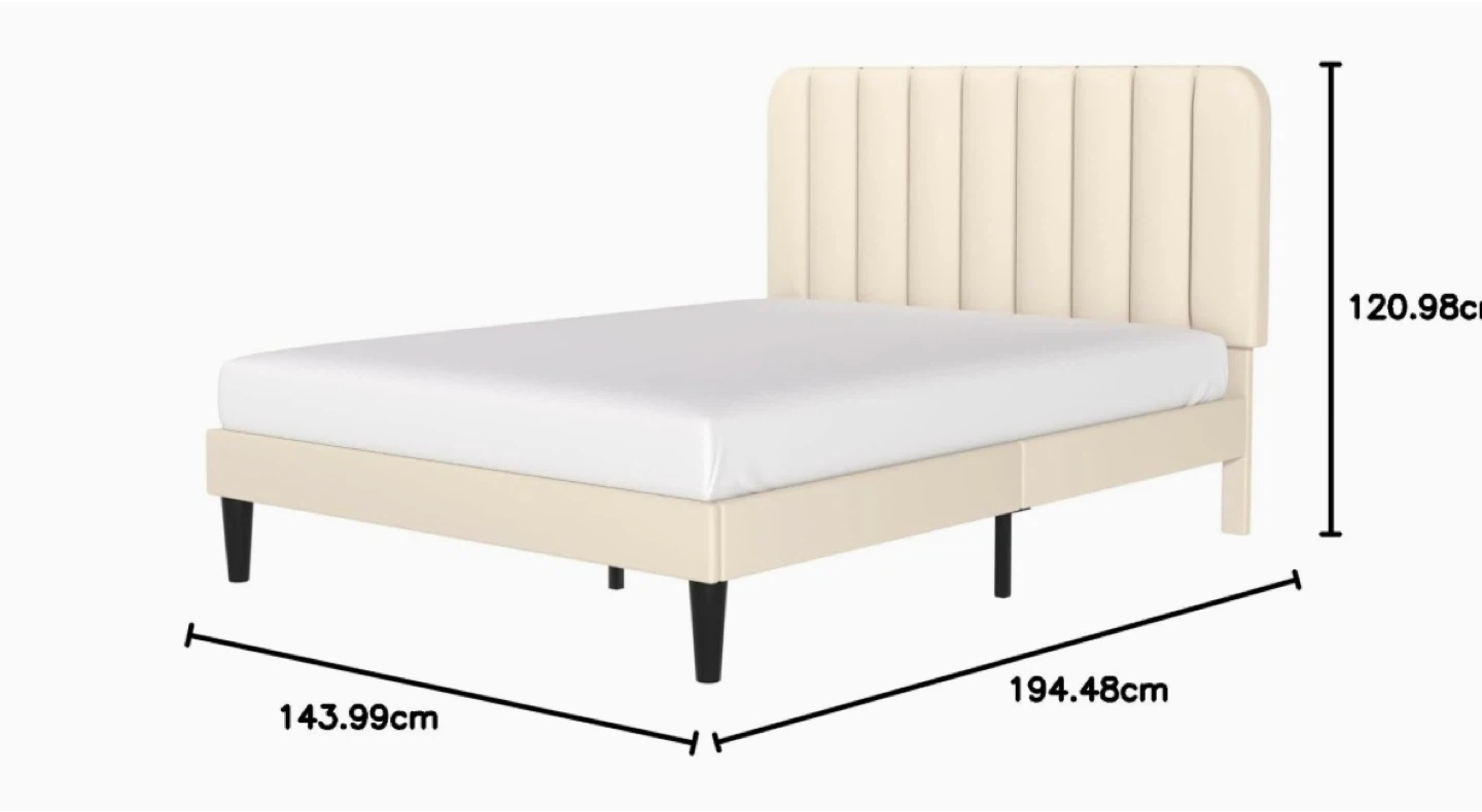 Twin size Bed Frame with Upholstered Adjustable Headboard - photo 4