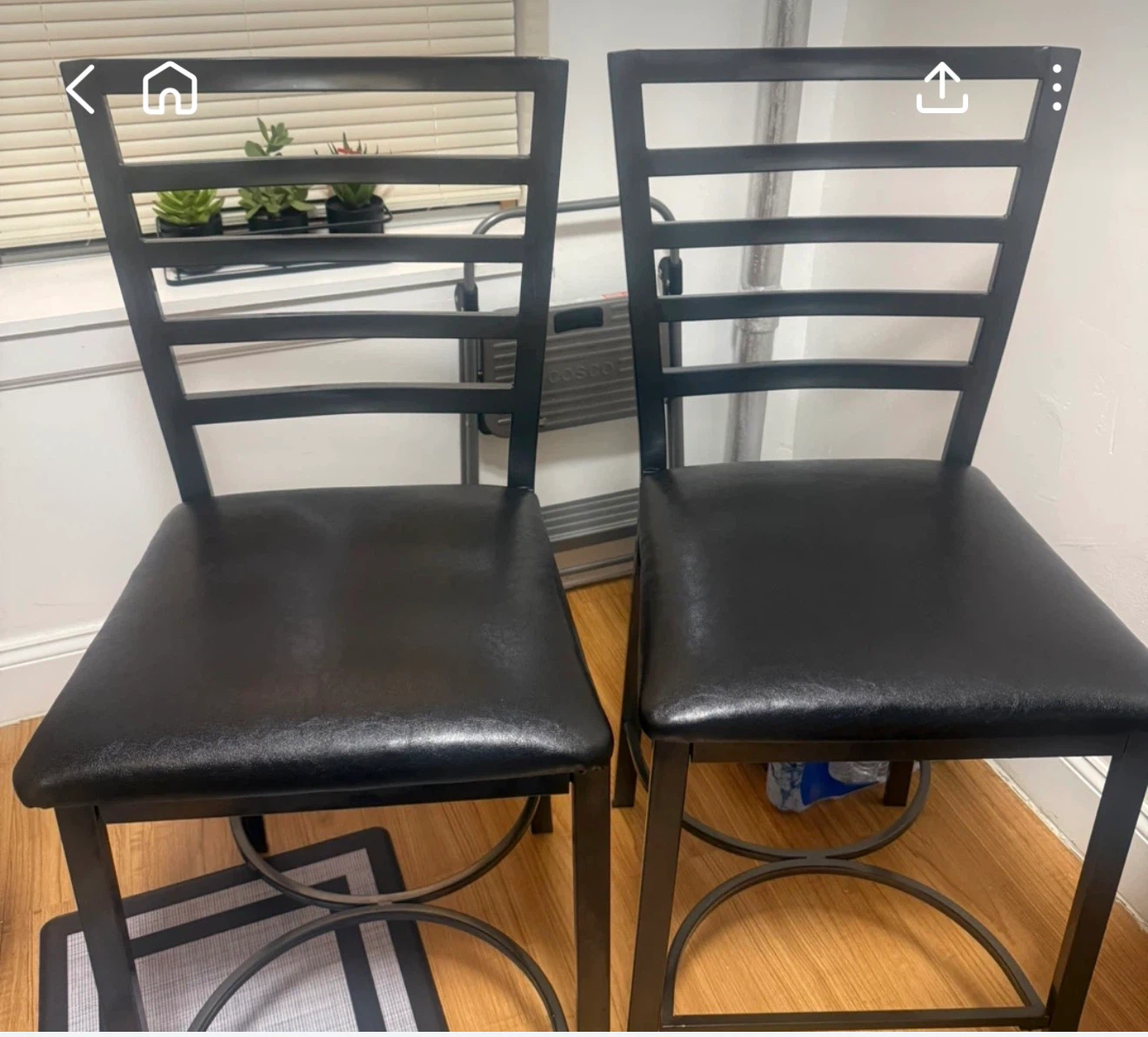 Black Bar Stools - Set of 2
