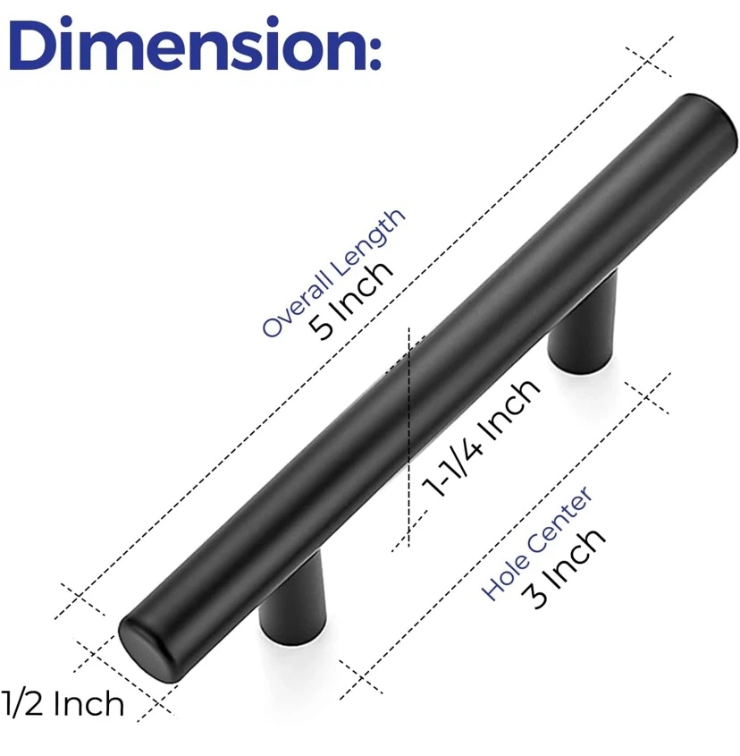 New 30 Pack | 5'' Cabinet Pulls Matte Black Stainless Steel - photo 2
