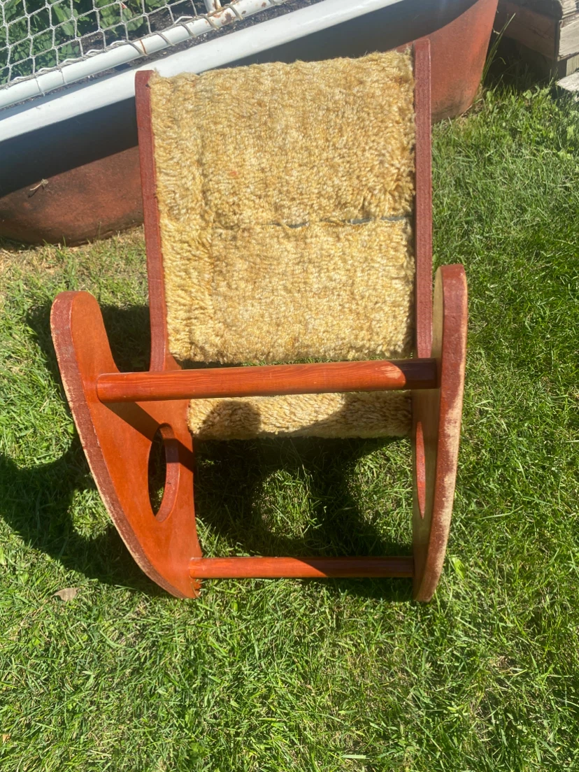 Wooden Rocking foot rest with Faux Fur Cushion - photo 2