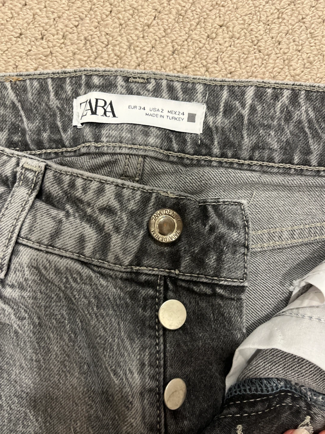 ZARA Grey Denim Jeans - photo 2