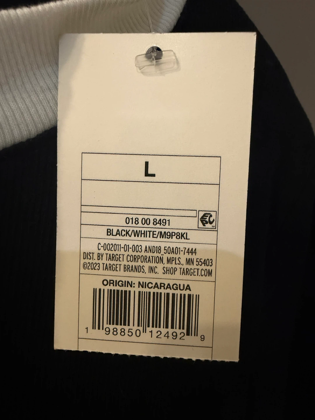 Large NWT! A New Day Black Ribbed T-Shirt with White Trim - photo 4