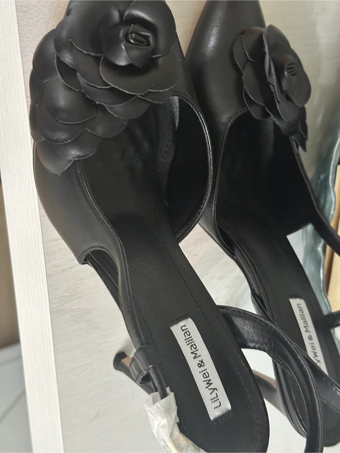 LilyWei & Mailian Women's Black Flower Heel Shoes Size 43 - photo 2